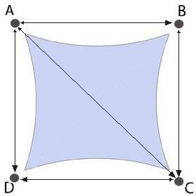 voile d'ombrage carrée - voile d'ombrage triangulaire - shade sail - Shape 02
